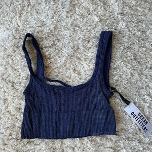 Blue Sparkly Crop Top Urban Outfitters